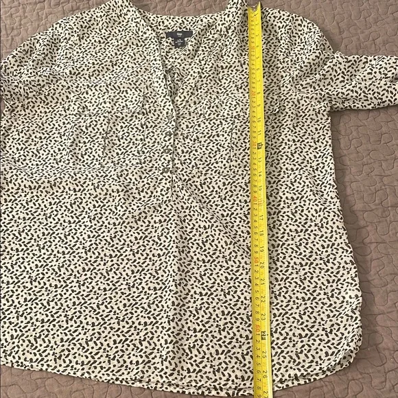 GAP Black and Cream Patterned Blouse short OR long sleeve - Picture 7 of 13